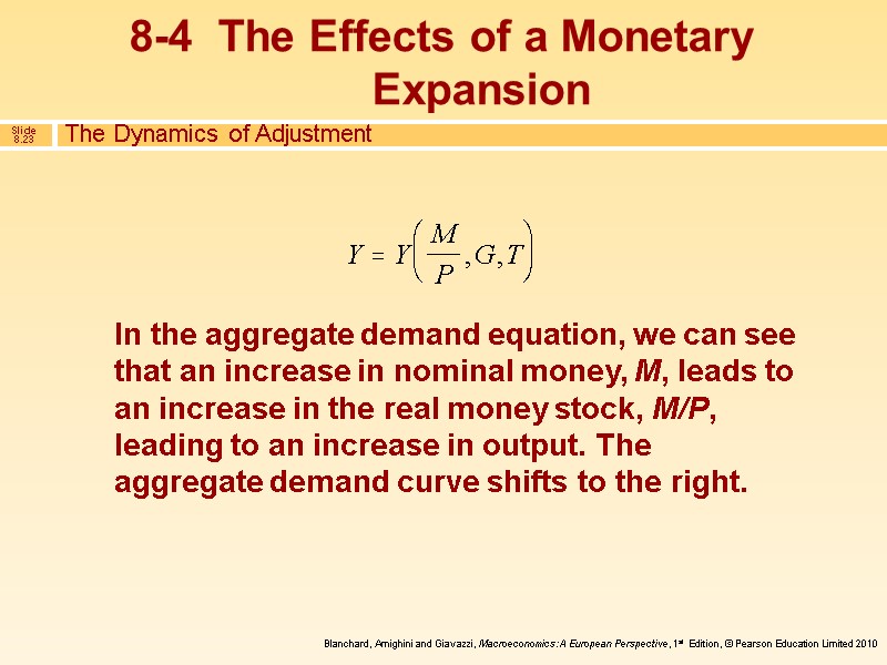 In the aggregate demand equation, we can see that an increase in nominal money,